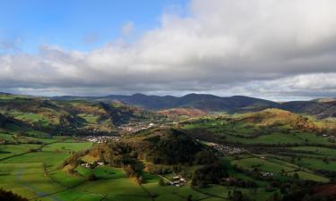 Llansantffraid Glyn Ceiriog的带停车场的酒店