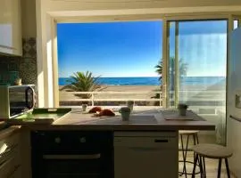 "PLAGE" Splendide Vue Mer depuis la chambre et le salon cuisine, 20m de la plage!