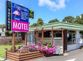 弗拉明戈汽车旅馆，位于新普利茅斯Paritutu岩附近的酒店