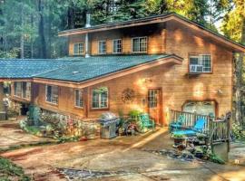 A Lovely Cabin House at Way Woods Retreat with Outdoor Hot Tub! - By Sacred Hub MGMT，位于Foresthill的带停车场的酒店