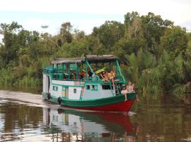 houseboat kelotok bee，位于Kumai的船屋