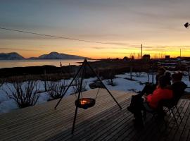 Aurora sea view cabin with wifi,sauna，位于Vannareid的乡间豪华旅馆