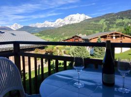 Appartement cosy et chaleureux à Megève avec vue sur le Mont Blanc，位于代米考迪亚的酒店