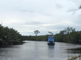 Orangutan Shaka Houseboat with cabin，位于庞卡兰布翁的船屋