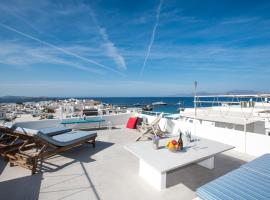 Mykonos Panorama with Private Terrace & Sea View，位于米克诺斯城的自助式住宿