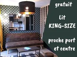 Superbe studio entre le port et le centre ville - LIT KING-SIZE, WiFi & NETFLIX gratuit