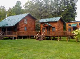 Scenic Log Cabin with Fire Pit and Stocked Creek!