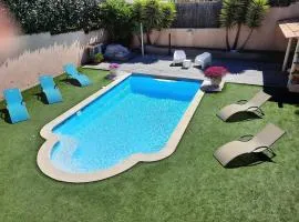 Villa Madysan à St Aygulf, plage et mer à 900m, piscine chauffée, jardin privé