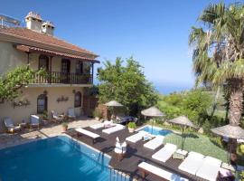 6 bedrooms villa with sea view private pool and jacuzzi at Fethiye 2 km away from the beach，位于法拉尔雅的酒店