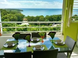 Appartement d'une chambre avec vue sur la mer piscine partagee et balcon amenage a Sainte Anne a 1 km de la plage