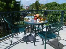 2 bedrooms appartement with shared pool enclosed garden and wifi at Grande Gaube 1 km away from the beach