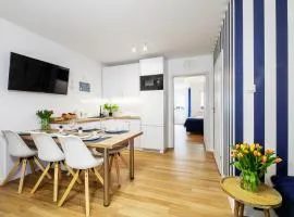 Apartament 2B Niebieskie Apartamenty Poddąbie z basenem krytym, odkrytym, salą zabaw, animacjami