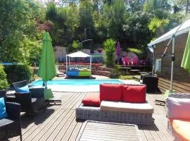 Bungalow d'une chambre avec vue sur la mer piscine partagee et jardin clos a Saint Leu a 7 km de la plage