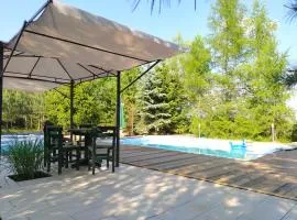 Dom z basenem nad Narwią