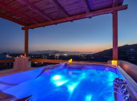 Naxos Pantheon Luxury Apartments，位于Agkidia的带按摩浴缸的酒店