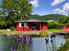 Romantic Wooden Lodge,Sauna,Schwimmteich,alleinstehend,absolut ruhig，位于黑森奥尔登多夫的乡村别墅