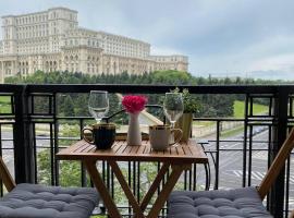 New Luxury Flat in front of the Parliament at Unirii，位于布加勒斯特罗马尼亚人民宫附近的酒店