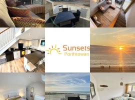 Sunsets In Porthtowan, Cornwall Coastal Holidays，位于波斯陶恩的公寓