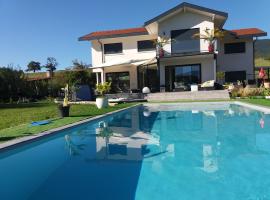 Chambres, cuisine, piscine, spa, billards, airhockey, nature，位于Fillinges的酒店