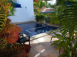 Chacala Caracoles 6 pax AA con ALBERCA y PLAYA a 50 mts，位于恰卡拉的酒店