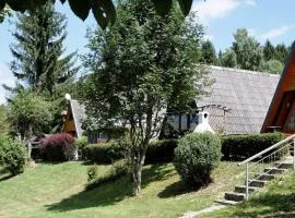 Detached chalet with terrace near a swimming lake