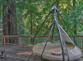 Riverfront Cottage in Redwoods with Decks and Beach!