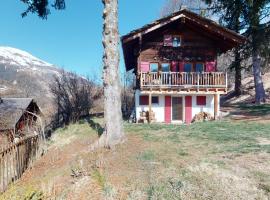 Idyllic chalet in Evolène, with view on the Dent Blanche and the mountains，位于埃沃莱讷的木屋