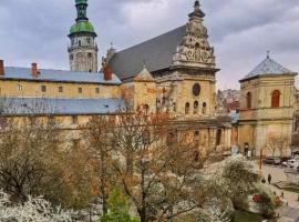 The heart of Lviv，位于利沃夫Museum Pharmacy «Pid Chornym Orlom»附近的酒店