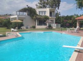 Mega pool and BBQ villa，位于Káto Dhiminión的酒店