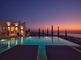 Infinity sea view hillside villa with private pool，位于帕罗奇亚的酒店