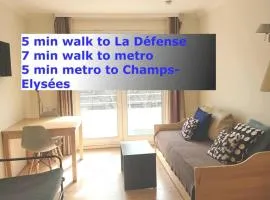 7 min Walk Metro Line 1-La Defense Charras