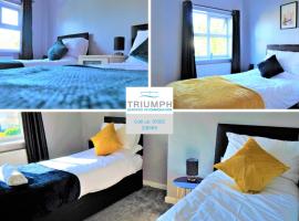 Spacious 3 bed house, great for FAMILIES and CONTRACTORS, sleeps 5 plus FREE Parking - Triumph Serviced Accommodation Wolverhampton，位于伍尔弗汉普顿的低价酒店
