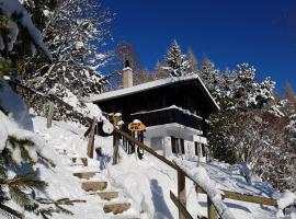 Charming chalet with panoramic view and private parking in Gruyère，位于格吕耶尔的酒店