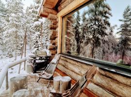 Log cabin in Lapland by the river，位于罗瓦涅米的木屋