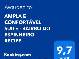 AMPLA e CONFORTÁVEL SUITE - BAIRRO DO ESPINHEIRO - RECIFE，位于累西腓Sport Club Recife附近的酒店