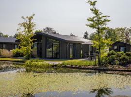 Modern chalet with bath, in a holiday park in the Brabant Kempen，位于费尔德霍芬的酒店