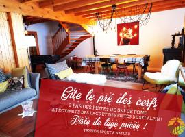 ⁂⁂ GITE LE PRES AU CERF [CLEDICIHOME] 2 steps from the LISPACH resort // PRIVATE toboggan run! SNOWSHOE DEPARTURE ⁂⁂，位于拉布雷斯的酒店