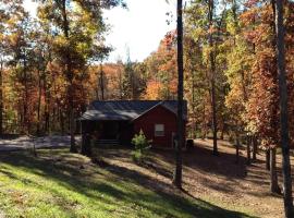 Gas fireplace, firepit, and cedar Adirondack chair，位于Spencer的酒店
