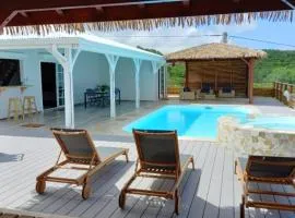 Villa de 4 chambres avec vue sur la mer piscine privee et jacuzzi a Le Marin a 3 km de la plage