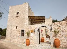 Dandy Villas Mani - Old Tower House - Fireplace - Pool