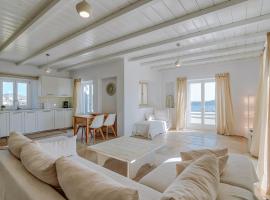 Luxury house with panoramic view, St George, Antiparos，位于圣乔治亚海滩的公寓