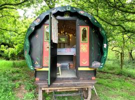Genuine Gypsy Wagon and Glamping in Private Field - In the Heart of Cornwall，位于甘尼斯莱克的豪华帐篷