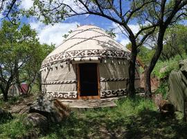 Turan Handmade Yurt with Heated Floors，位于卡拉科尔的豪华帐篷营地