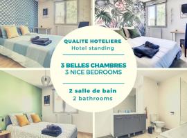 Villa Poète avec jardin 3 Chambres Parking gratuit，位于图尔内菲乌勒的度假屋
