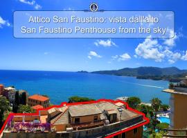 ATTICO SAN FAUSTINO 165 mq più 110 mq di terrazza- IN VILLA 700 ,VISTA MARE STREPITOSA-100 m dalla spiaggia-PARKING ESCLUSIVO-SKY,NETFLIX，位于拉帕洛的酒店