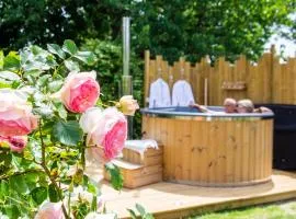 Cabane en bois avec bain nordique