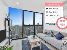 KOZYGURU MELBOURNE CITY EQ TOWER 1 BEDROOM APT WITH CITY SKYLINE VIEW- VME127