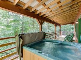 Cabin with Jacuzzi & Hydrotherapy SpaNear Helen，位于克利夫兰约拿山葡萄园附近的酒店