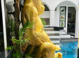 Golden Gorilla Villa with private pool & jacuzzi，位于安吉利斯的别墅