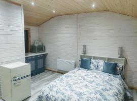 Cosy log cabin with views of Scrabo tower，位于ComberWWT城堡埃斯皮公园附近的酒店